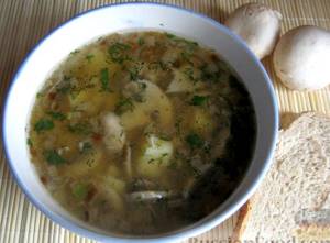 Грибной суп простой рецепт из шампиньонов