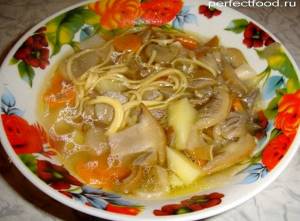 Грибной суп рецепт из замороженных грибов с вермишелью