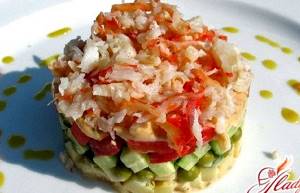 Крабовый салат рецепт с фото с огурцом