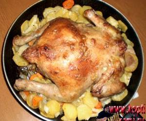 Курица запеченная в духовке с картошкой рецепт
