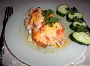 Рецепт куриное филе с помидорами и сыром в духовке