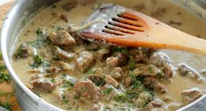Рецепт мясо с грибами в соусе рецепт с фото