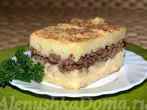 Рецепт с фото картофельной запеканки с мясом в духовке