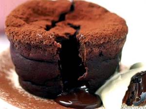 Шоколадные кексы с жидкой начинкой рецепт с фото