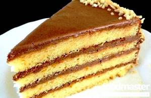 Торт бисквитный с вареной сгущенкой рецепт с фото