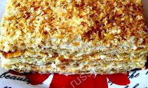 Торт наполеон рецепт с фото со сгущенкой