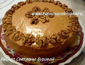 Торт с грецкими орехами и сгущенкой рецепт с фото