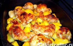 Запеченная картошка с курицей в духовке рецепт с фото