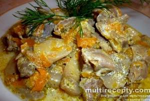 Желудки куриные рецепт тушеные с картошкой в мультиварке