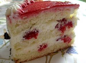 Бисквитный пирог с малиной рецепт с фото