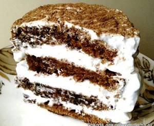 Бисквитный торт с белковым кремом рецепт с фото