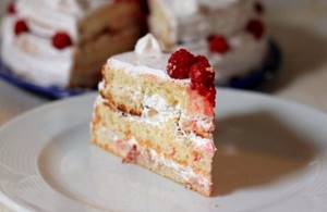 Бисквитный торт с малиной рецепт с фото