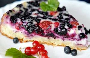 Быстрый пирог с ягодами замороженными рецепт