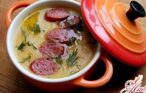 Гороховый суп с копченой колбасой рецепт