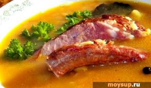 Гороховый суп с ребрышками рецепт с фото