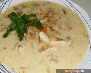 Грибной суп из шампиньонов с плавленным сыром рецепт