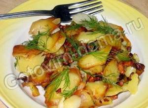 Картошка с грибами жареная на сковороде рецепт с фото пошагово