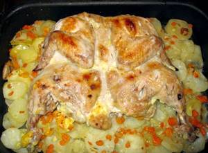 Картошка в рукаве в духовке рецепт с курицей