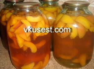 Компот из персиков без стерилизации на зиму рецепт с фото