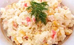 Крабовый салат без риса классический рецепт