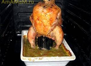 Курица целиком в духовке на соли рецепт с фото