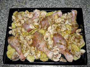 Курица с картошкой с майонезом в духовке рецепт с фото