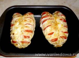 Куриная грудка с помидорами и с сыром в духовке рецепт с фото