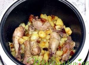 Куриные ножки с картошкой в мультиварке рецепт с фото