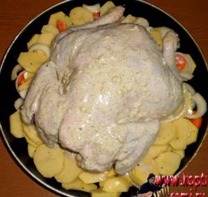Овощи в духовке с курицей рецепт с фото