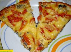 Пицца рецепт пицца с помидорами и колбасой