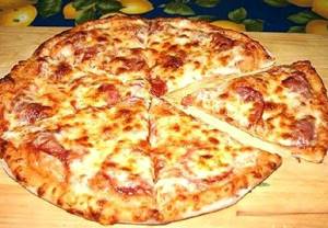 Пицца рецепт с сыром и колбасой в духовке