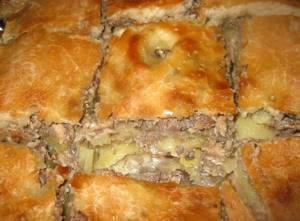 Пирог с сайрой и картошкой рецепт с фото из дрожжевого теста