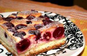 Пирог с творогом и фруктами рецепт с фото