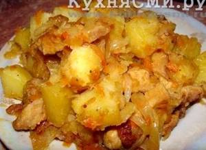 Рагу с картошкой и капустой и мясом рецепт