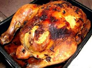 Рецепт целиком курицы в духовке в фольге