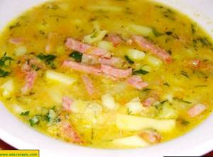 Рецепт гороховый суп с копченой колбасой