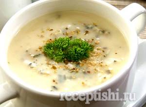 Рецепт грибного супа из шампиньонов пюре