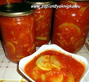 Рецепт кабачков на зиму в томатном соусе