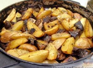 Рецепт картошка с грибами на сковороде