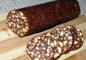 Рецепт колбаски шоколадные из печенья