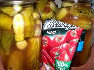 Рецепт консервирования огурцов с кетчупом торчин чили