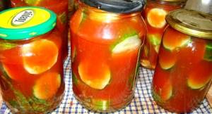 Рецепт на зиму огурцов в томатном соусе