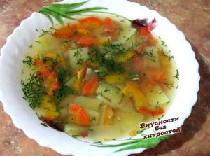 Рецепт овощного супа на курином бульоне