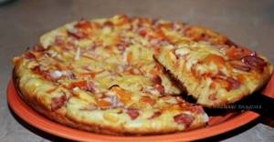 Рецепт пиццы без сметаны на сковороде