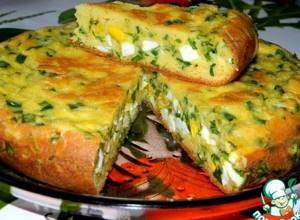 Рецепт пирога с яйцом и зеленым луком в мультиварке