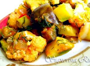 Рецепт рагу овощное с картошкой и кабачками и цветной капустой