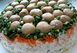 Рецепт салат грибная поляна с шампиньонами