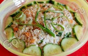 Рецепт салат из консервированной горбуши