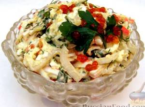 Рецепт салат с кальмарами пошагово с фото