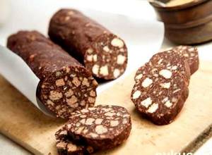 Рецепт шоколадная колбаска из печенья рецепт